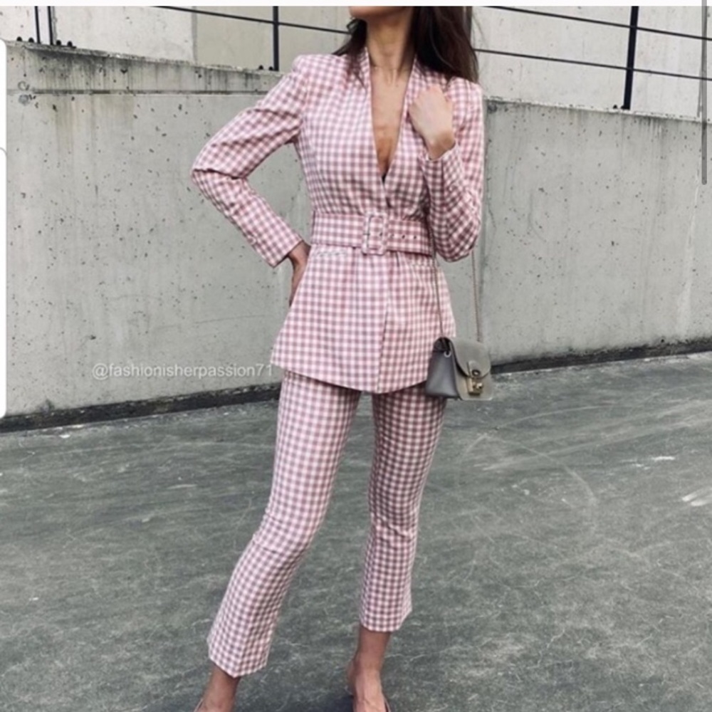 NWT ZARA gingham blazer - Picture 7 of 11